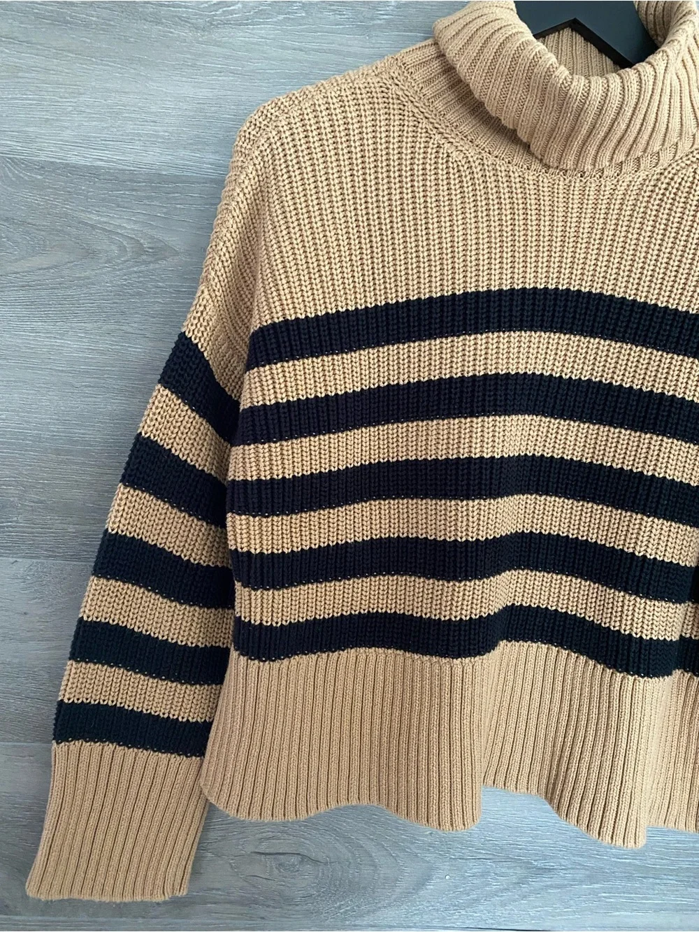 Quince Organic Cotton Split Hem Turtleneck Sweater - Picture 2 of 7